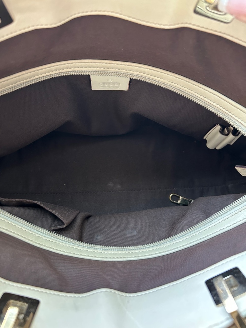 7006. Authentic Gucci Beige and Brown GG Monogram Tote with COA. - Picture 11 of 16